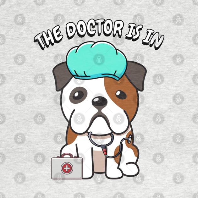 Cute bulldog is a doctor by Pet Station